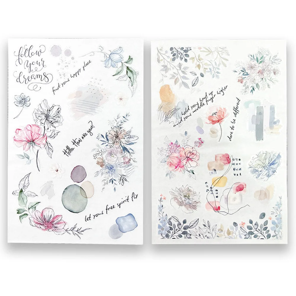 Наклейки наклейки с цветами винтажные Декоративные для рукоделия переводные