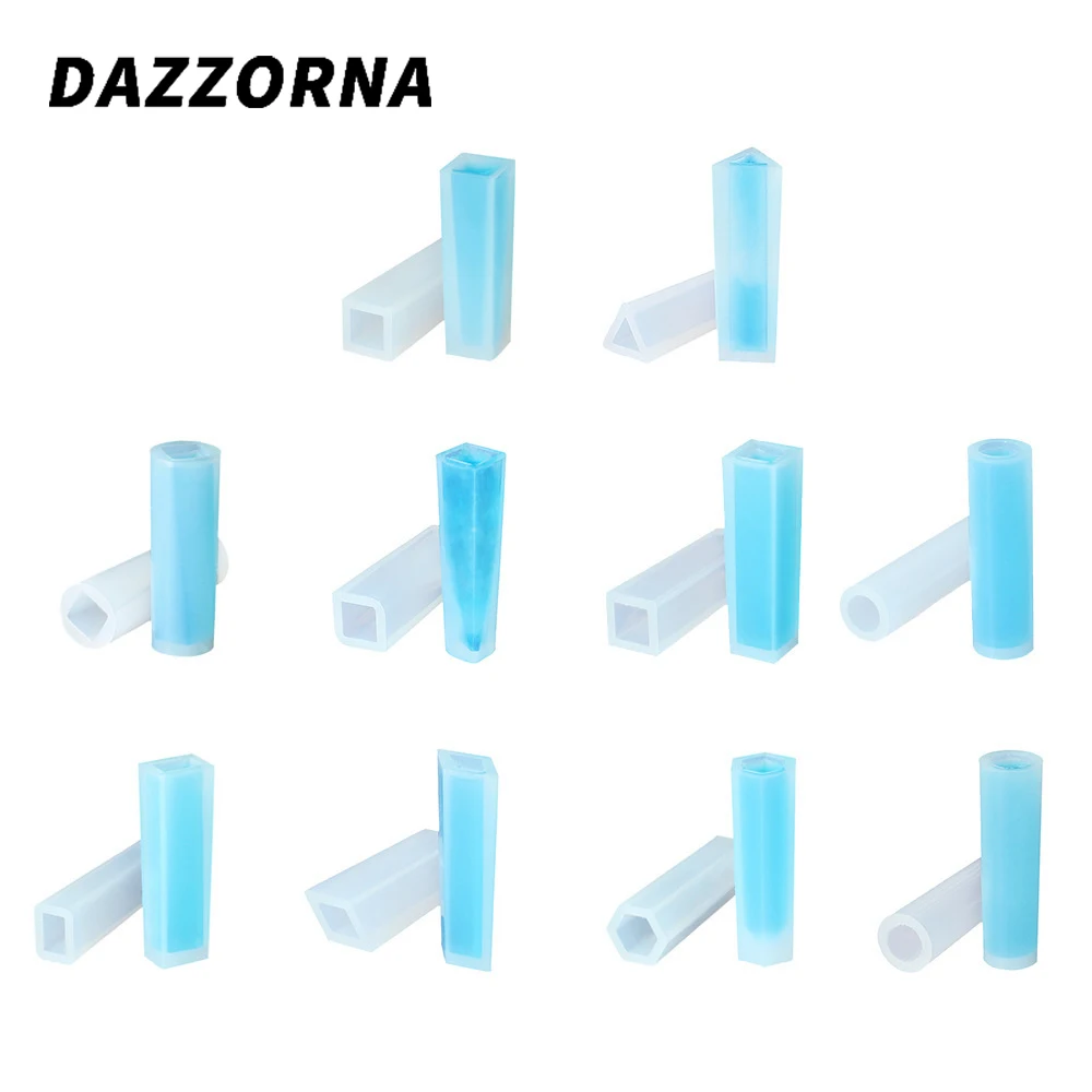 

Силиконовая форма в виде ромба и цилиндрической бусины, 10 видов