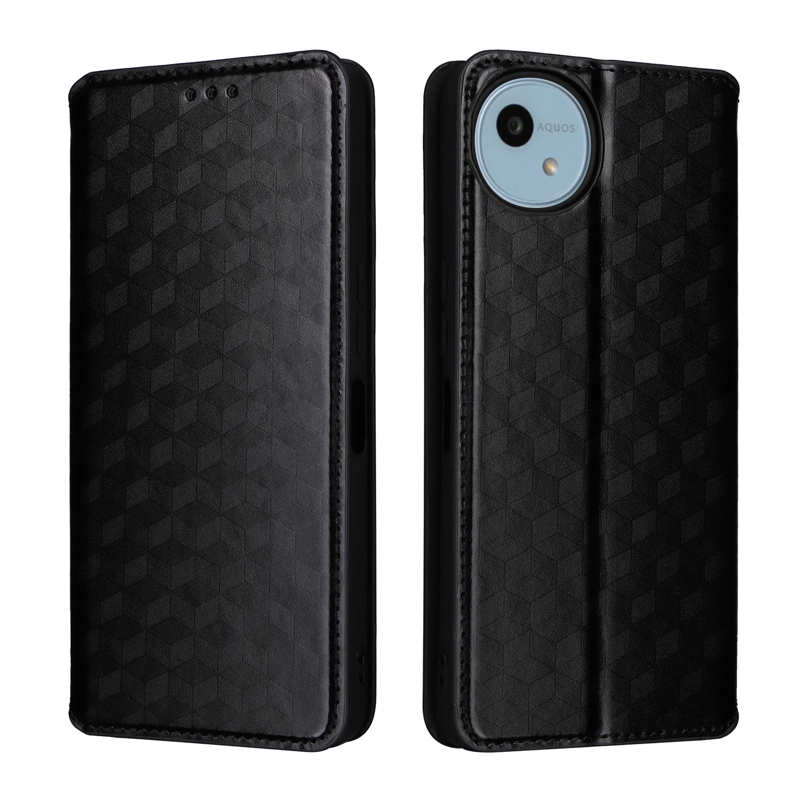 Флип-кожаный чехол для Sharp Aquos wish4 6 дюйма магнитный с трехмерным узором