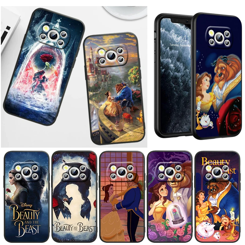 

Disney Beauty Beast For Xiaomi Poco X5 C55 C40 C50 F4 M4 X4 GT X3 F3 GT M3 C3 NFC Pro Mix3 Silicone Black Phone Case
