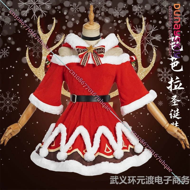 Барбара Gunnhildr Косплей Рождественский костюм Аниме Игра Genshin Impact Одежда