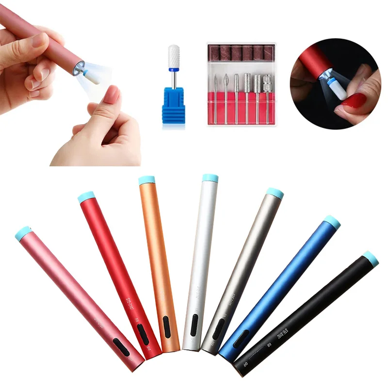 

12000RPM Electric Manicure Drill USB Rechargeable Nail Drill Machine LED Light Manicure Machine Nail Drill Pen For Gel Polish