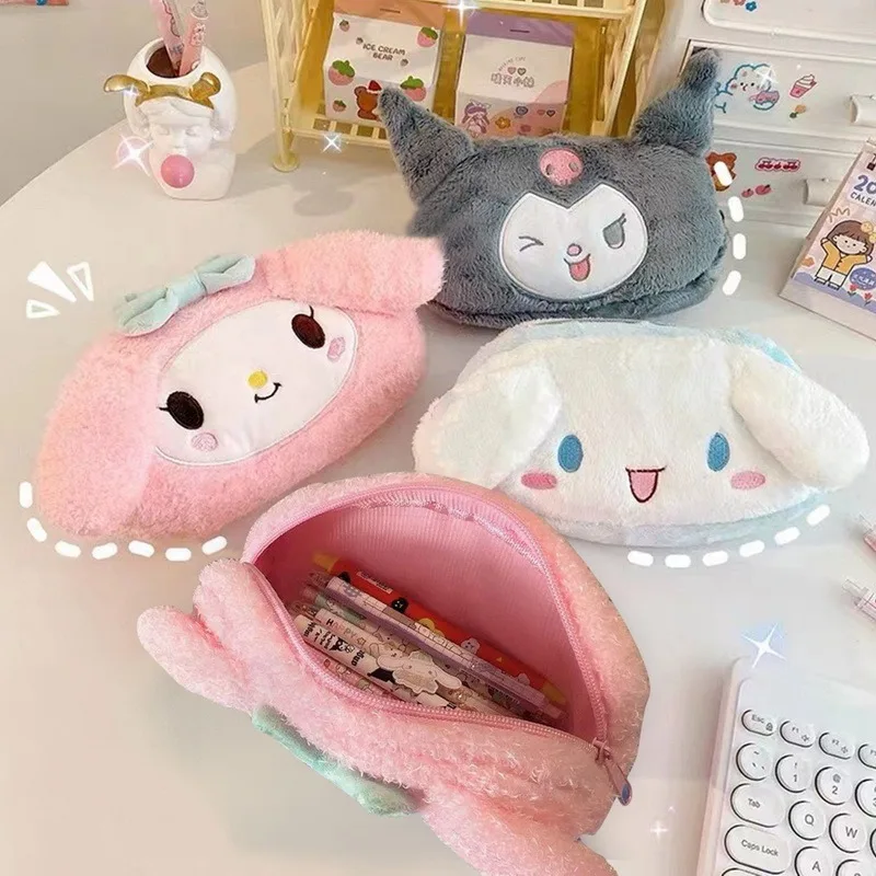 

Cute Pencil Case Bag for Girls Kawaii Pen Pouch Box Large Capacity Plush Aesthetic Student School Supplies Korean Stationery