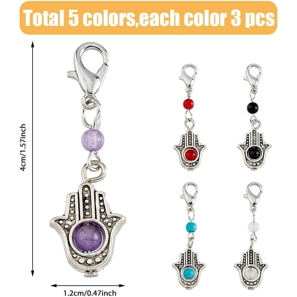 15 шт. подвески для рук Хамса подвеска из драгоценных камней с застежкой-лобстером