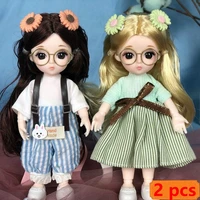 2pcs doll 16cm cute doll 13 joints moveable princess doll toy playhouse doll kids girl gift bjd doll