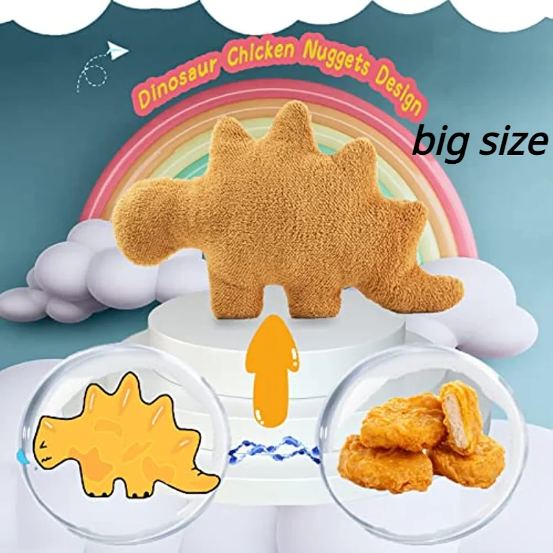 

Dino Nugget Pillow Chicken Nugget Plush Pillow Cartoon Dinosaur Stuffed Animal Plush For Kids Baby Gift