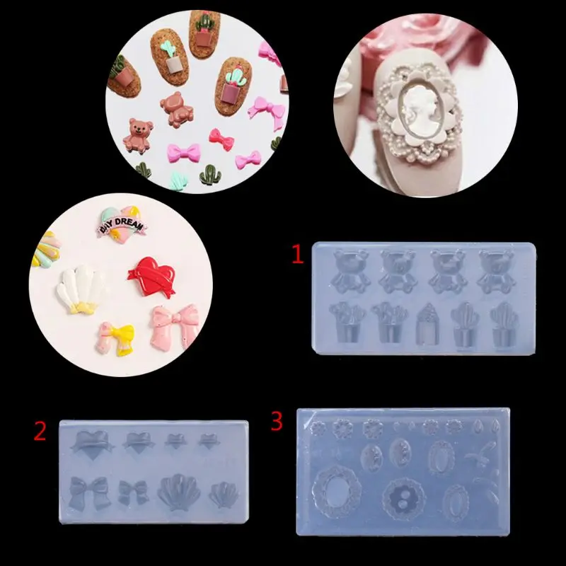 

Bear Plant Silicone Mold Art Decor Resin Casting Mold for Manicure 40GB