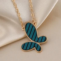 2022 new striped butterfly necklace for women autumn and winter wild korean style clothes sweater chain in stock wholesale