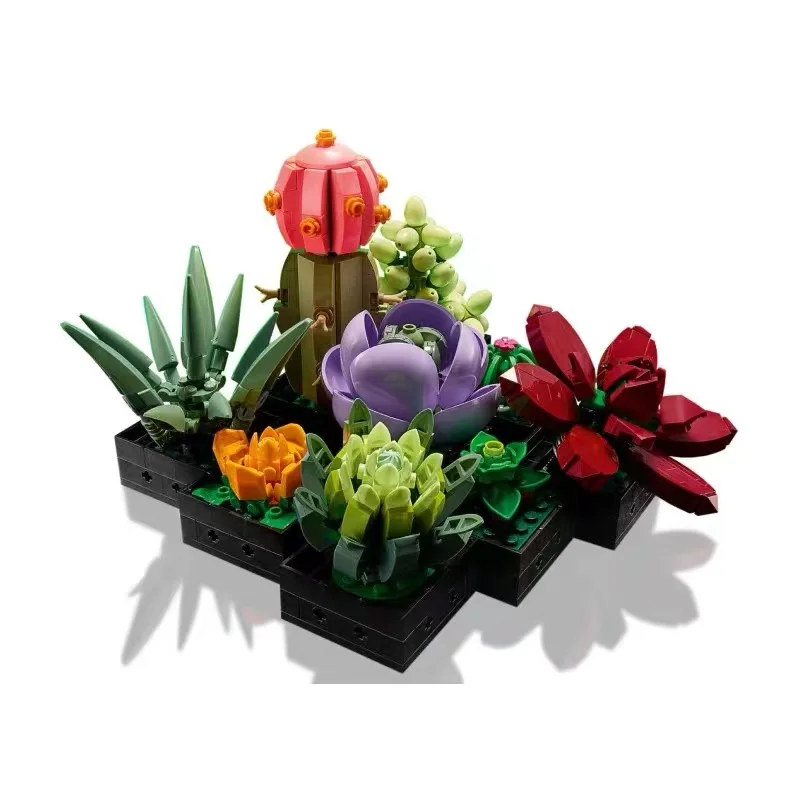 

2022 NEW Compatible Ideas 10309 Succulents Plants Bonsai Orchid Flower Bouquet Decoration Kit Friends DIY Bricks Toys Girls Gift