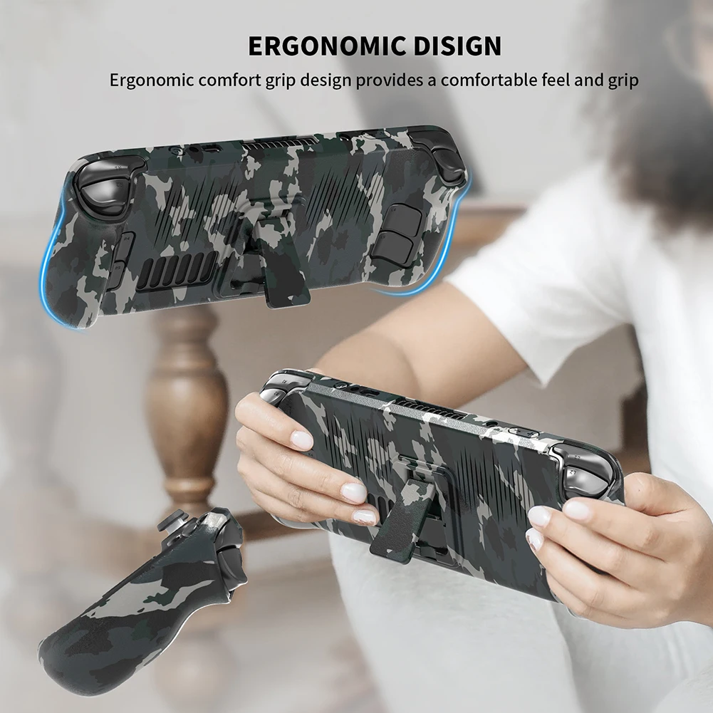 

Ultra Slim TPU Protective Case with Front Cover for Steam Deck, Camouflage Shell Cover for Steam Deck Console Game Accessories