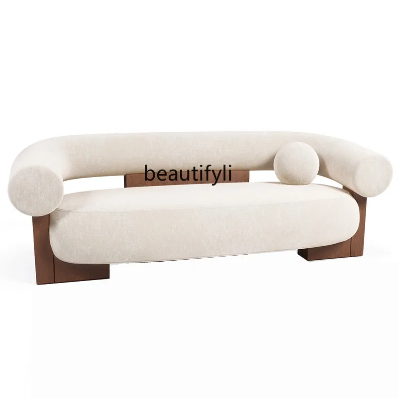 Дизайнерский креативный простой двойной диван из ткани для гостиной в маленькой