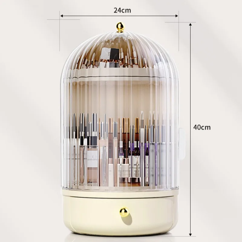 Вращающийся на 360 ° органайзер для макияжа роскошный вращающийся стеллаж
