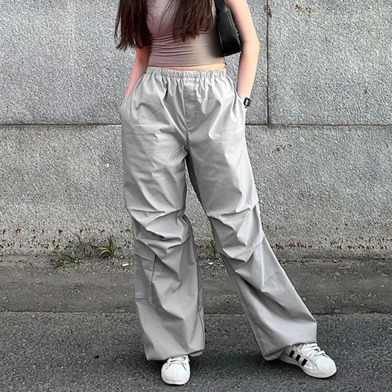 

2023 Summer Fashion Loose Pants Solid Casual Slim Commuting Multi-pocket Cargo Pants Street Cool Girl Oversize Straight Trousers