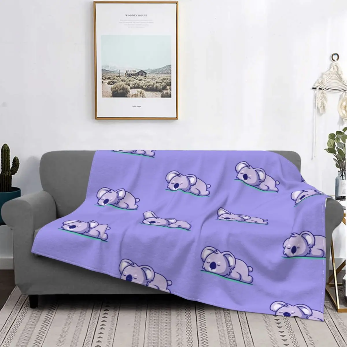 

Koala Cute Blankets Flannel Textile Decor Australian Animals Multi-function Super Soft Throw Blankets for Bed Couch Quilt