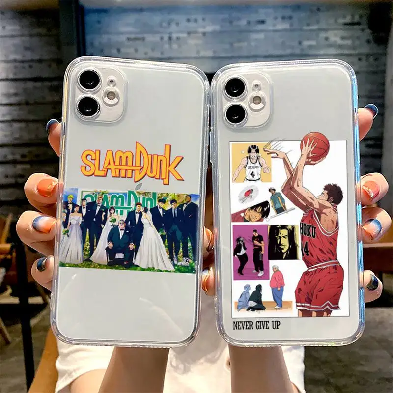 Чехол для телефона Slam Dunk с японским аниме для iphone 13 12 11 8 7 plus mini x xs xr pro max, прозрачный мягкий
