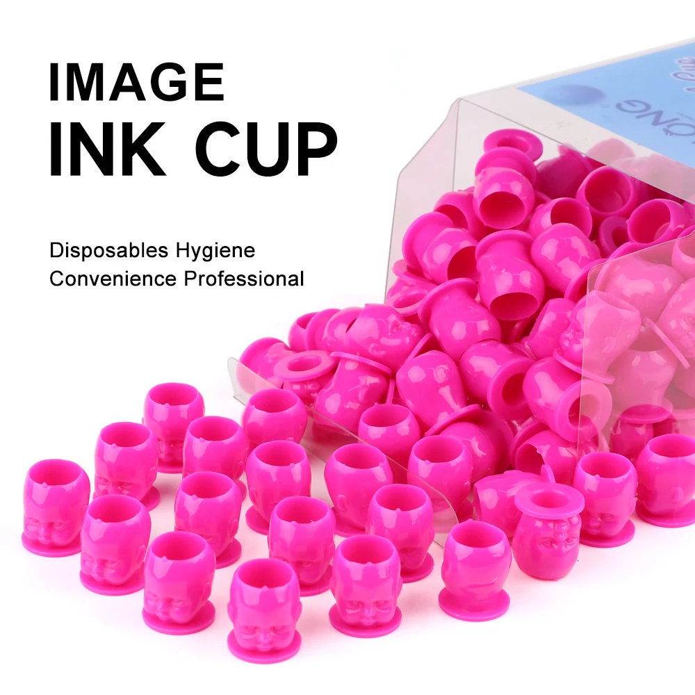 Одноразовые пластиковые чашки для татуировки с чернилами профессиональных