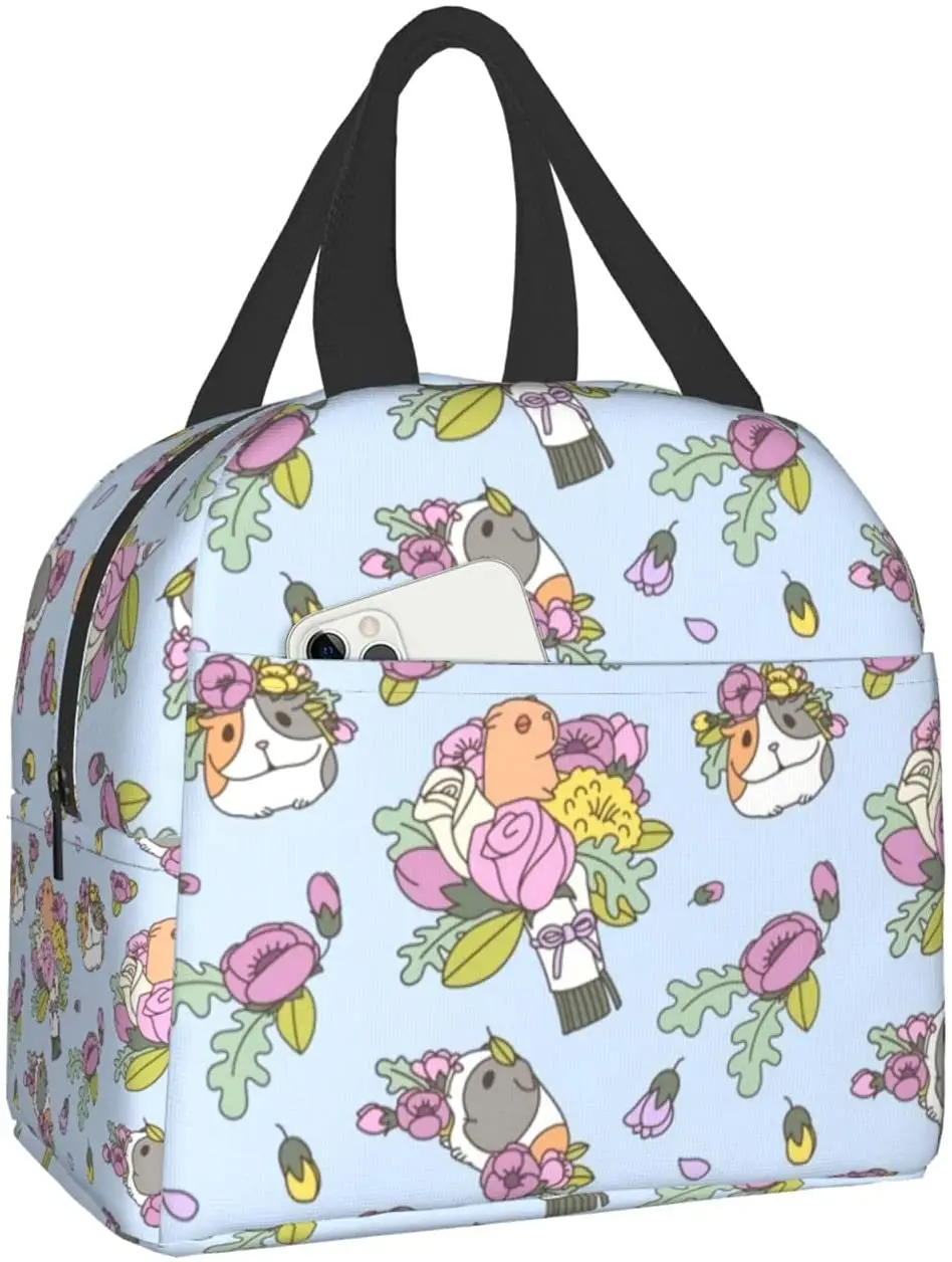 

Ланч-бокс с цветочным рисунком и морской свиньей, изолированный Ланч-бокс, водонепроницаемые Ланч-боксы, многоразовый Ланч-бокс с передним ...