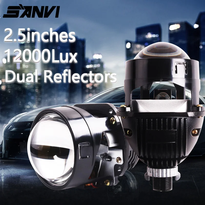 

2.5 Inch Super Bright Spotlight Bi-Led 43W H4/H7/9005 Small Size Headlights Retrofit Kits Bi Led Projectors