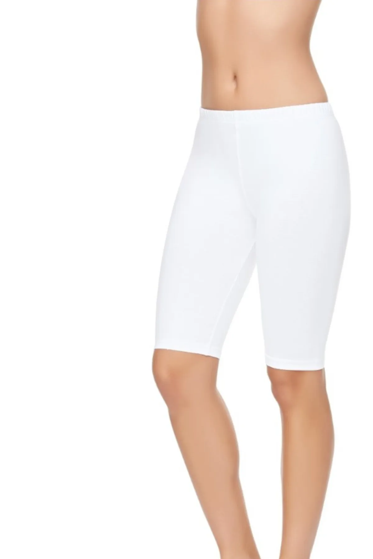 

Women's White Lycra Modal Above Knee Sport Leggings