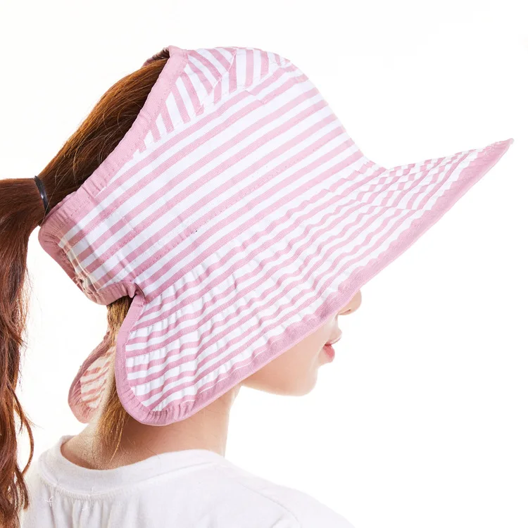 Hat Female Striped Empty Montera Joker Fashion Leisure Comfortable Sea Beach Hat Sunscreen Together