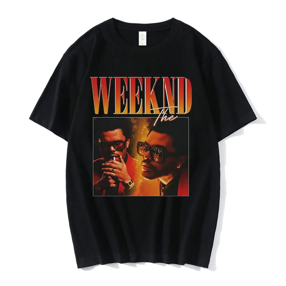 

The Weeknd 2.0 90s Vintage Unisex Black Tshirt Men Tshirt Vintage Graphic T-shirts 100% Cotton Tee Shirt Oversize Streetwear