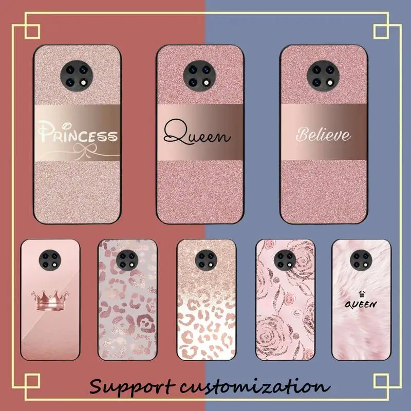 

Rose Gold Pink Princess Queen Phone Case for Redmi 5 6 7 8 9 A 5plus K20 4X S2 GO 6 K30 pro