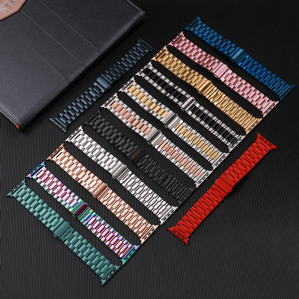 Classic Metal Band For Apple Watch Series 8 7 6 SE 5 45mm 41mm 40mm 44mm Stainless Steel Strap For iWatch Ultra 49mm 42mm Correa