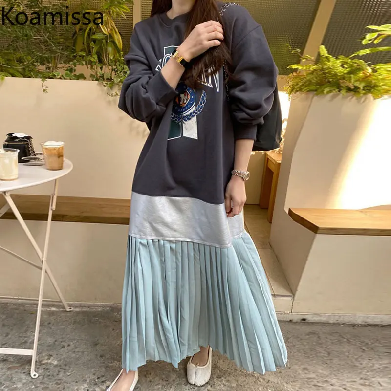 

Женское платье с капюшоном Koamissa, с длинным рукавом и надписью