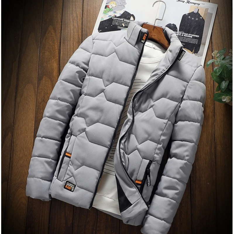 Men's Solid Color Striped Fashion Lapel Plus Velvet Cotton Coat Winter Jacket Men Men Clothing Winter Coat Man Winter Jacket