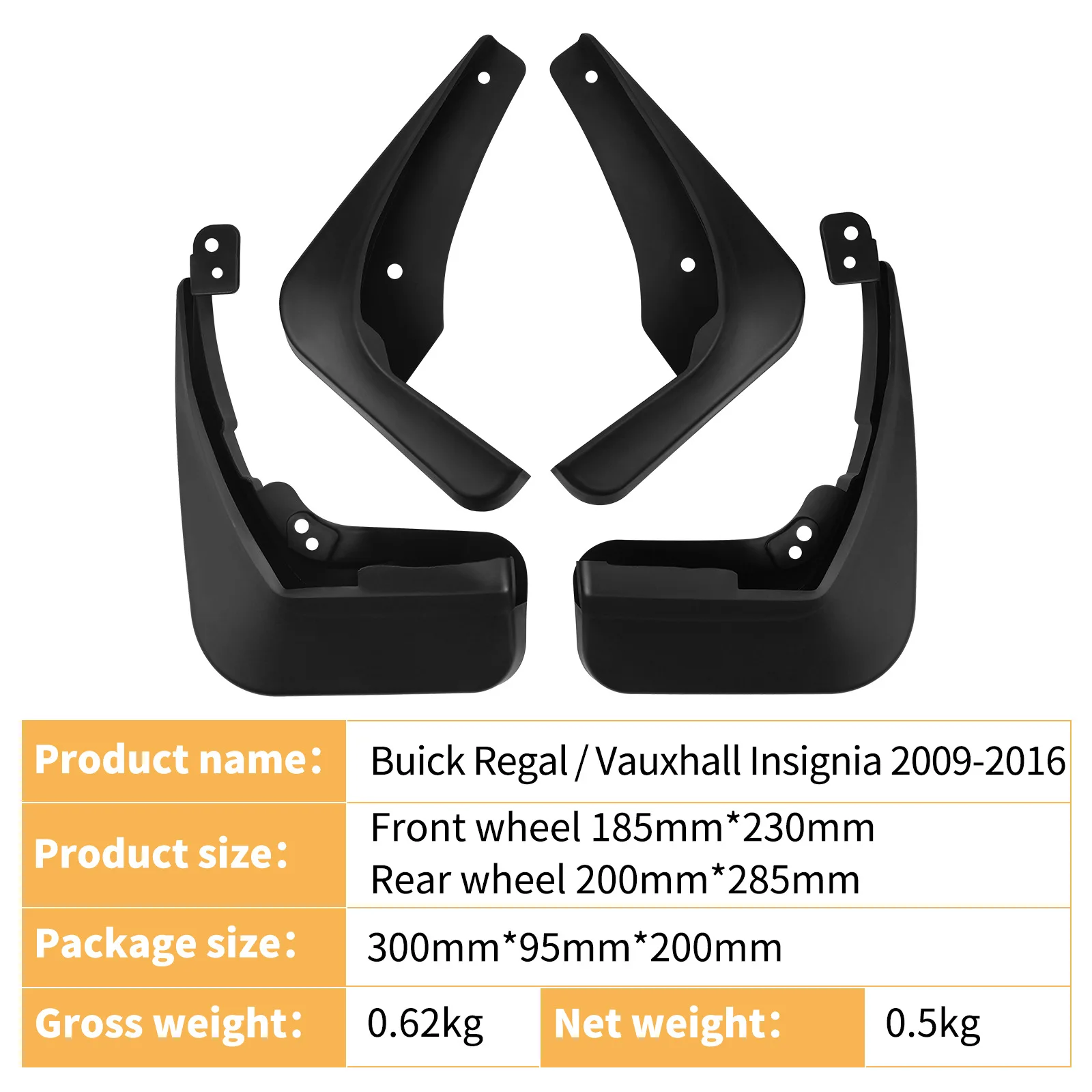 Фото Брызговики для автомобиля (4 шт.) для Buick Regal, Vauxhall, Opel Insignia 2009-2016, защита колесных арок, автомобильные аксессуары №3