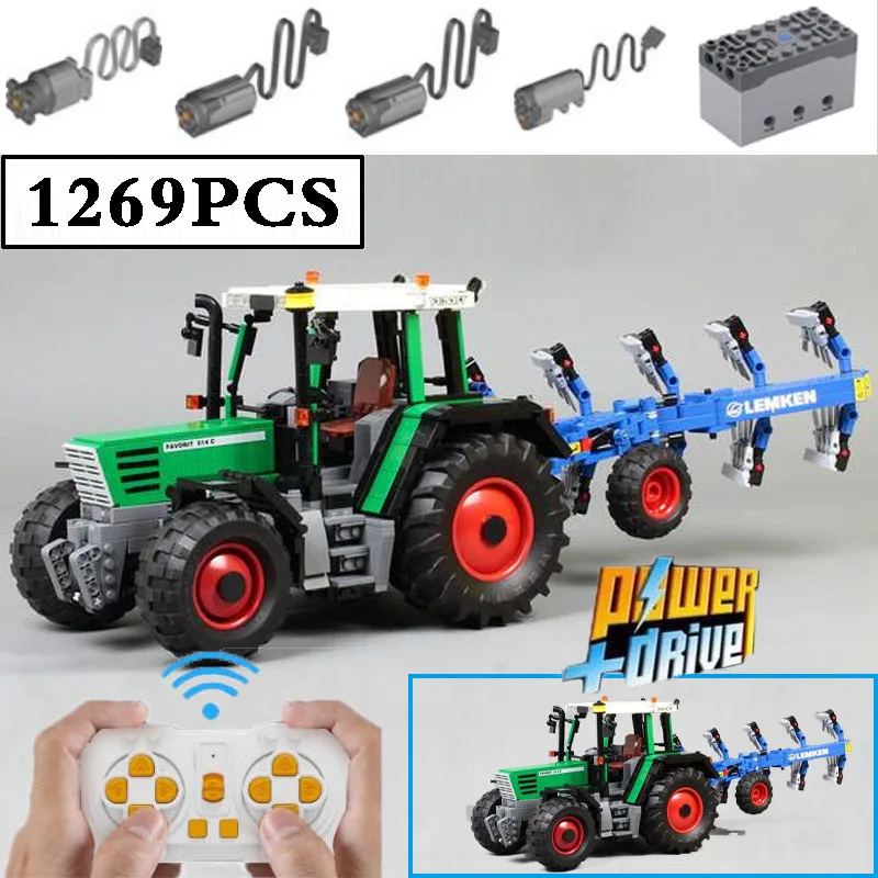 

2021New Scale Case IH Agricultural Tractor Building Blocks MOC-25708 Remote Truck MOC-25692 Assembly Toy Model Boy Birthday Gift