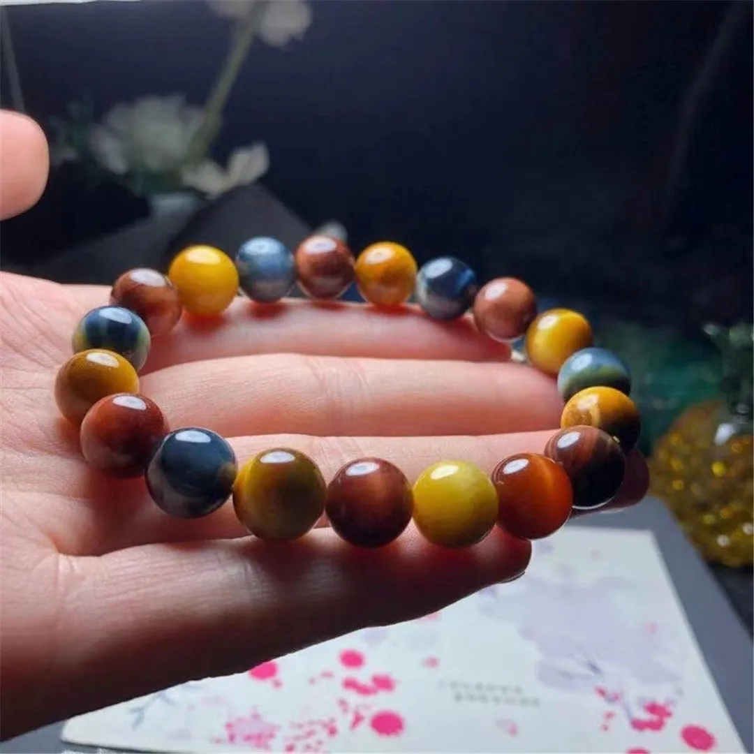 

10mm Natural Rainbow Tiger's Eye Bracelet For Women Lady Man Love Gift Crystal Beads Stone Brazil Gemstone Strands Jewelry AAAAA
