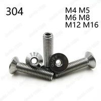 m4 m5 m6 m8 m10 stainless steel hex socket countersunk head hollow screws bolt