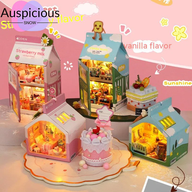 

Diy деревянная кабина миниатюрная архитектура ручная сборка креативный милый кукольный дом модель игрушка подруга подарок на день рождения