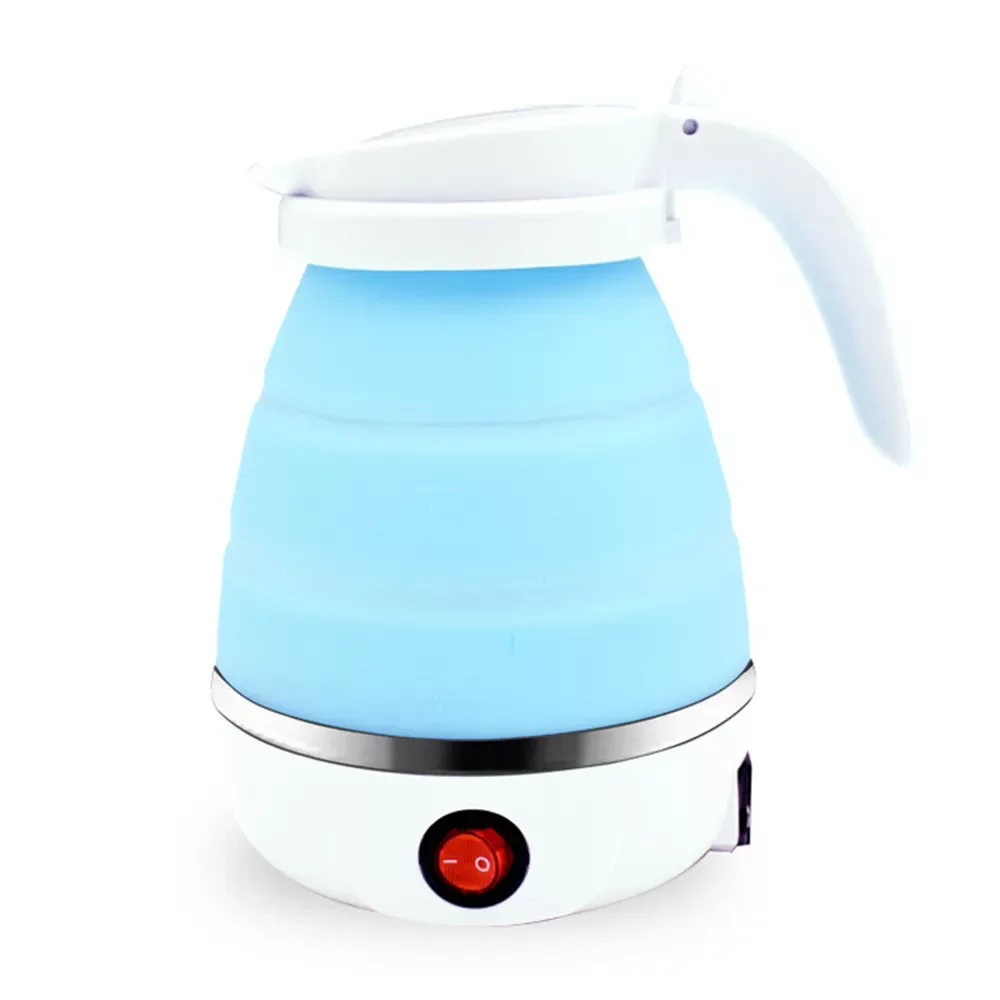 

600ML Mini Electric Kettle EU Stainless Steel Silicone Foldable Water Kettles Teapot Chaleira Eletrica Kitchen Appliances Tool