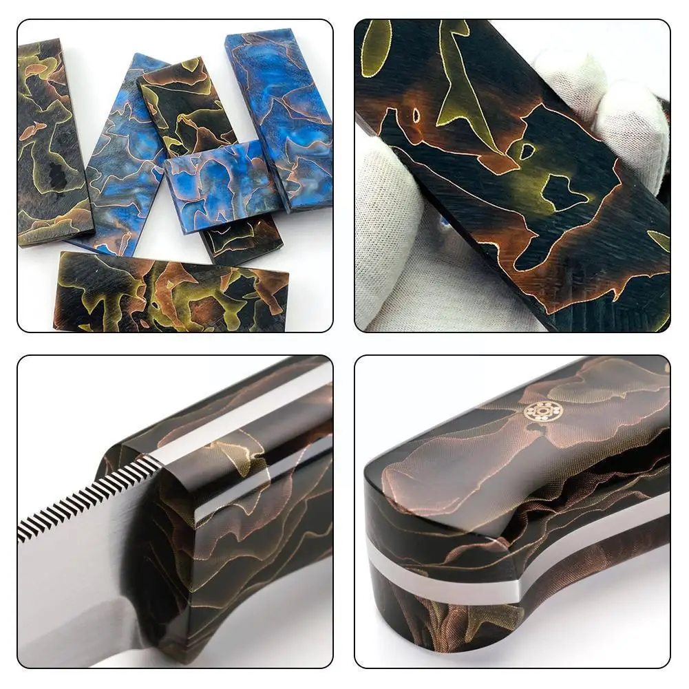 

1pcs 3D Color Resin For DIY Knife Handle Making Material DIY Handle Patch Accessories 120x40x8mm Handicraft Making Material K4X7