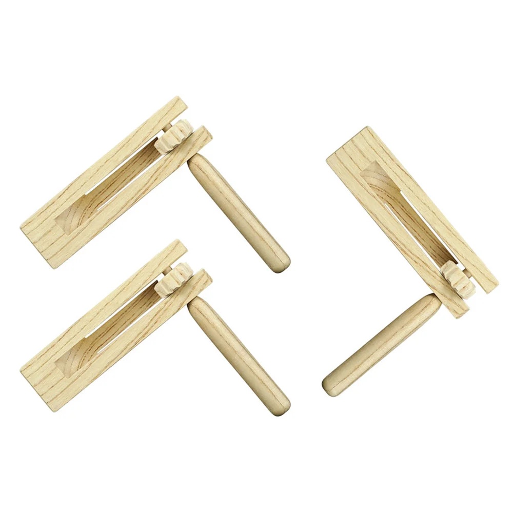 

3pcs Ratchet Noise Maker Wooden Hand Musical Instrument Plaything for Kids