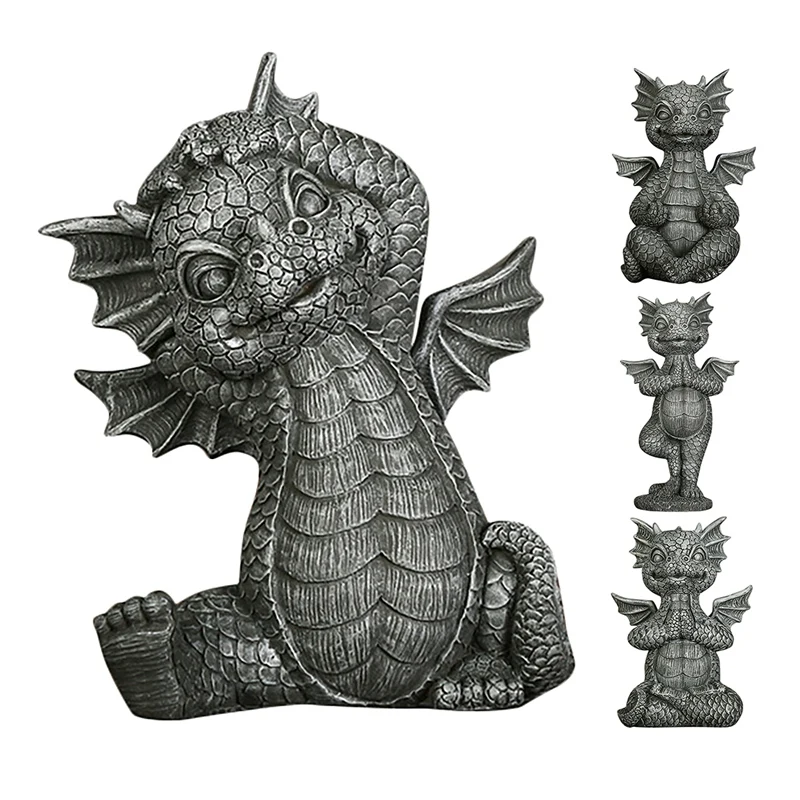 

1Pcs Yoga Dragon Meditation Dragon Resin Garden Sculpture Decoration Home Outdoor Decoration Ornaments Giftware