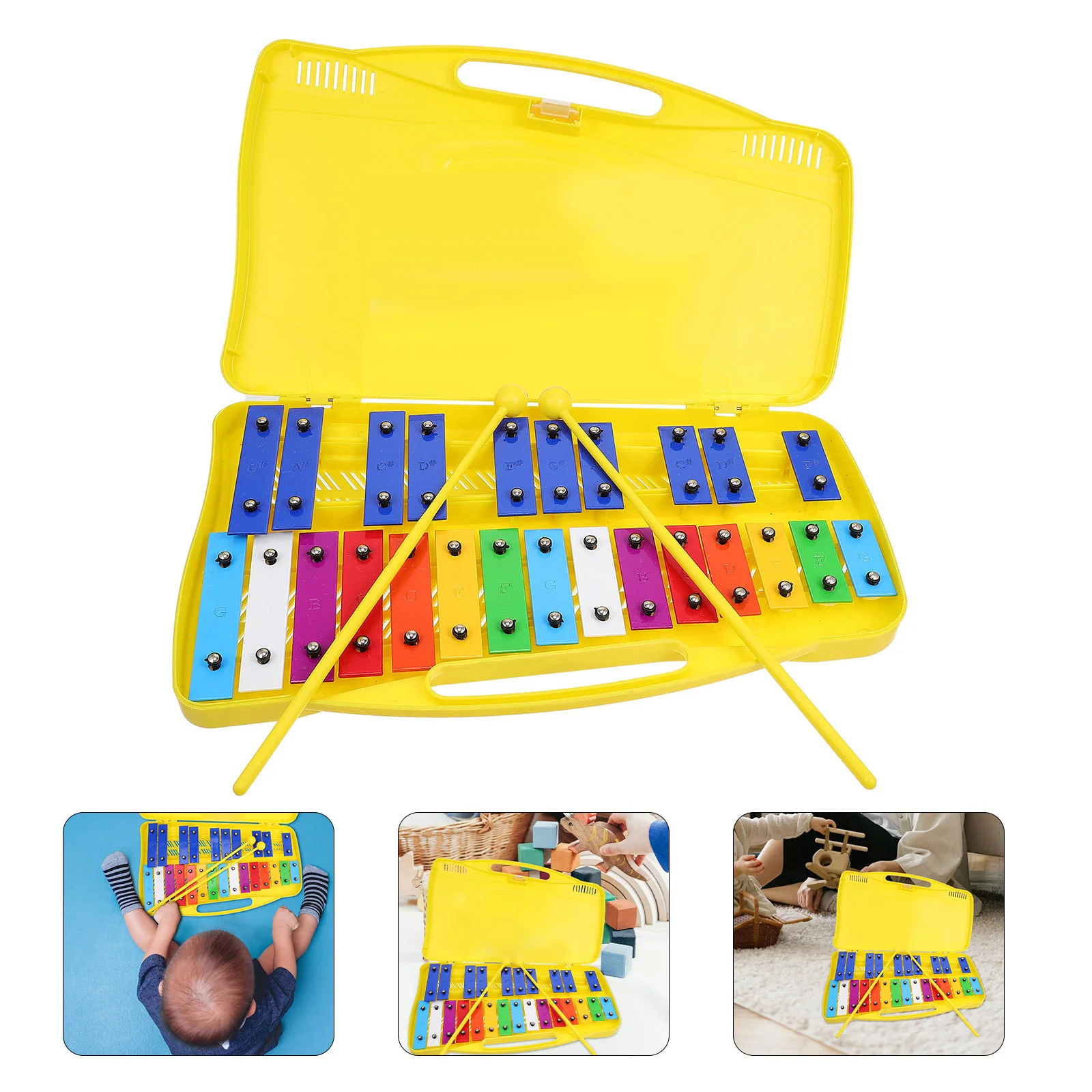 

Toddlers Toys 25-tone Piano Playing Percussion 25-Note Metal Teaching Aids Musical For Kids Knocking Orff Instrument Child