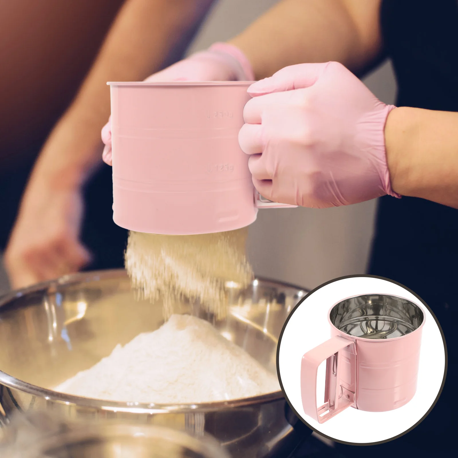 Ситечко для просеивания муки ручное сито пресса чашка пыли сахарного порошка