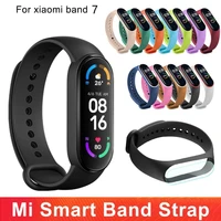 silicone strap for xiaomi mi band 7 solid waterproof watchband replacement sport wrist wristband for mi band 7 new dropshipping