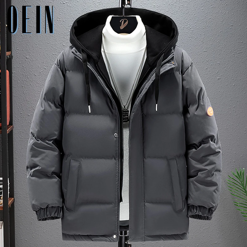 

Harajuku Thick Men Parkas Jackets 2022 New Winter Casual Warm Fashion Solid Down Coats Mens Korean Hooded Parka Jacket Oversized