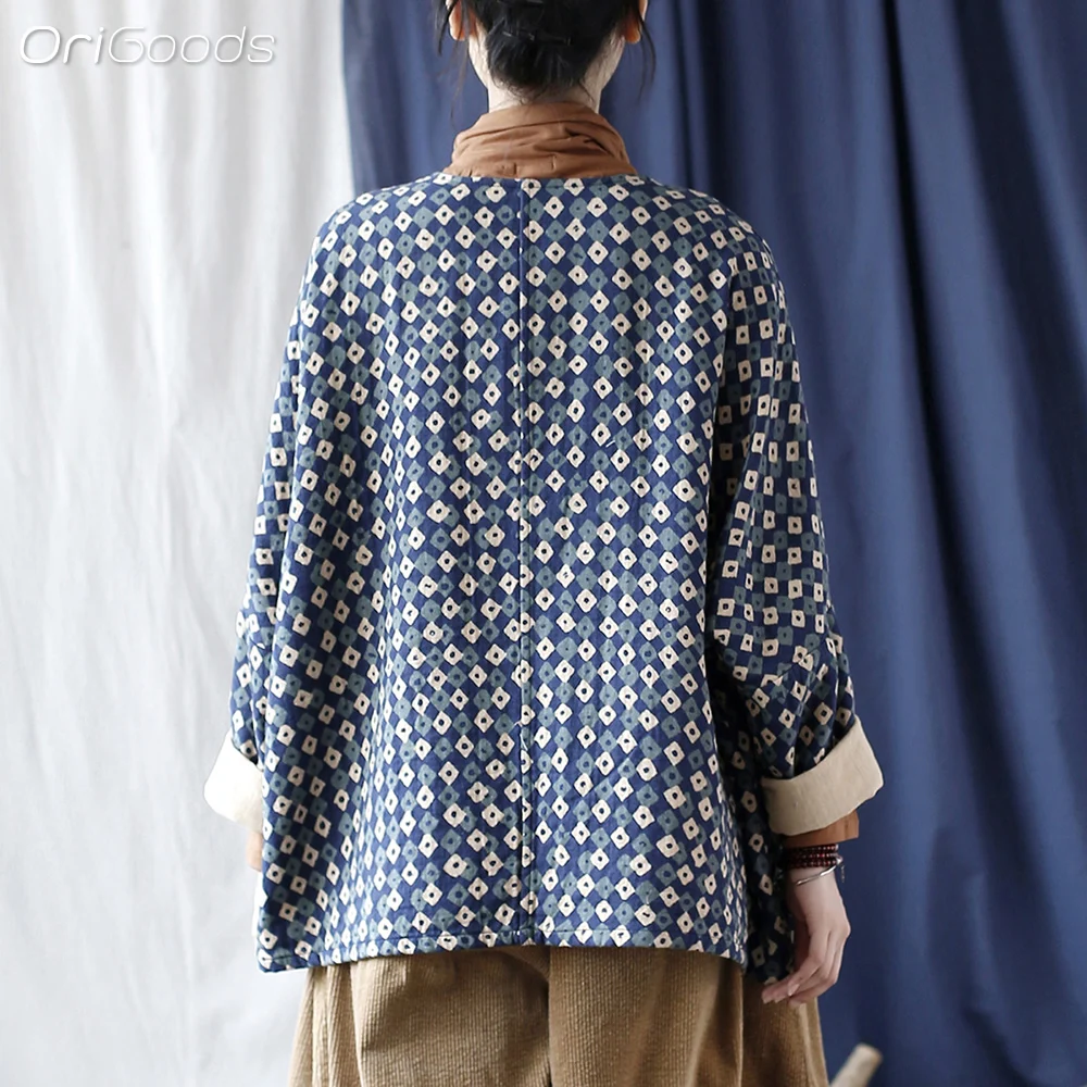 OriGoods Супер пальто Женский хлопок 100% Национальная куртка Топ 2024 Весенний и