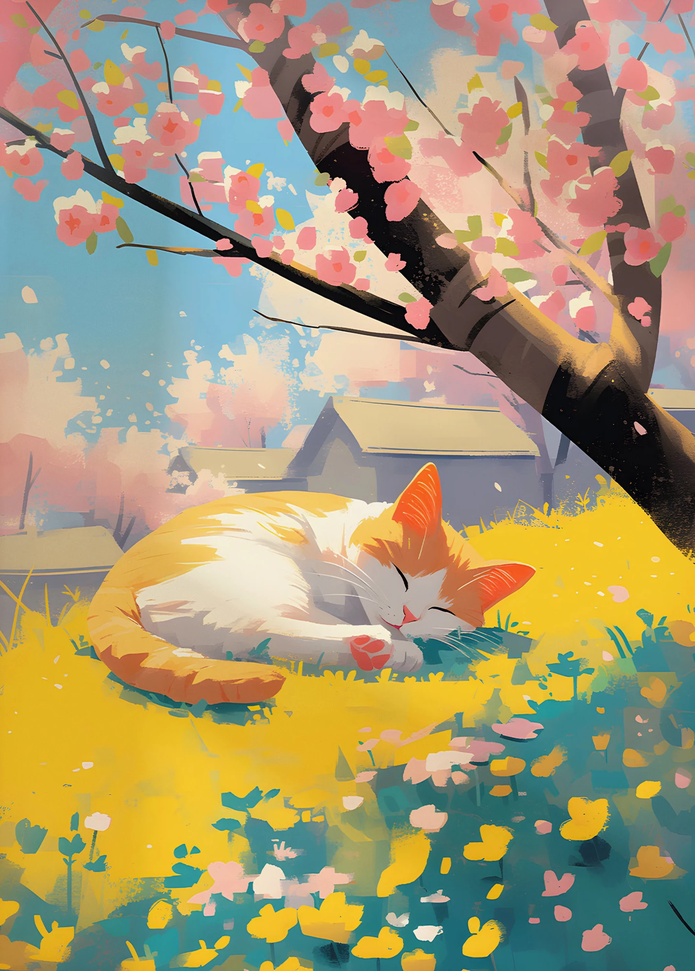 

Печать на холсте "Животные белые кошки едят мороженое"