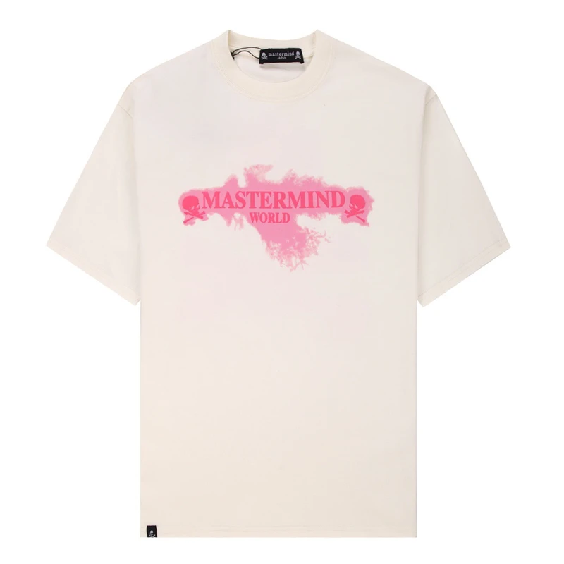 

Pink Puff Print Mastermind Men Women T Shirt Oversized Skull Logo Top Tees T-shirts High Street Hippie Clothes