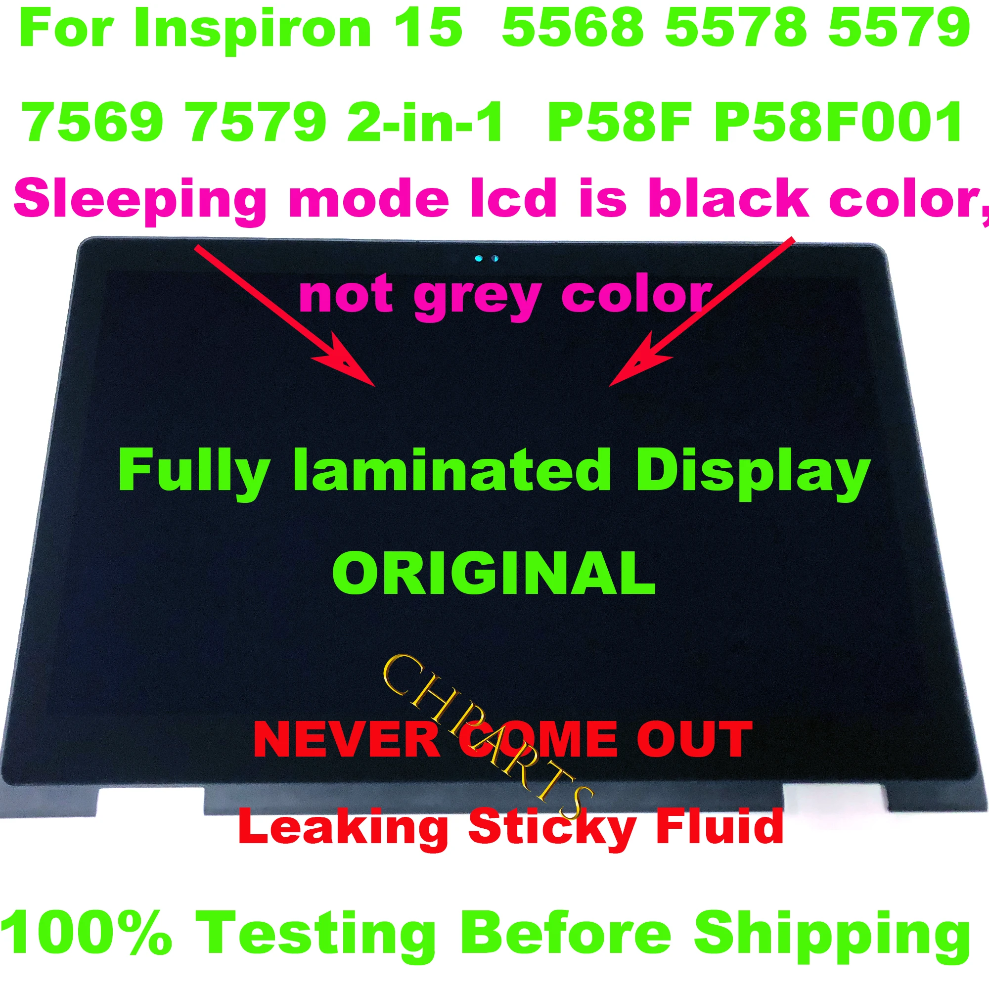 15.6&quot FHD 1920*1080 For Dell Inspiron 15 5568 5578 5579 7569 7579 P58F P58F001 Touch Screen Display Assembly LCD Replacement |