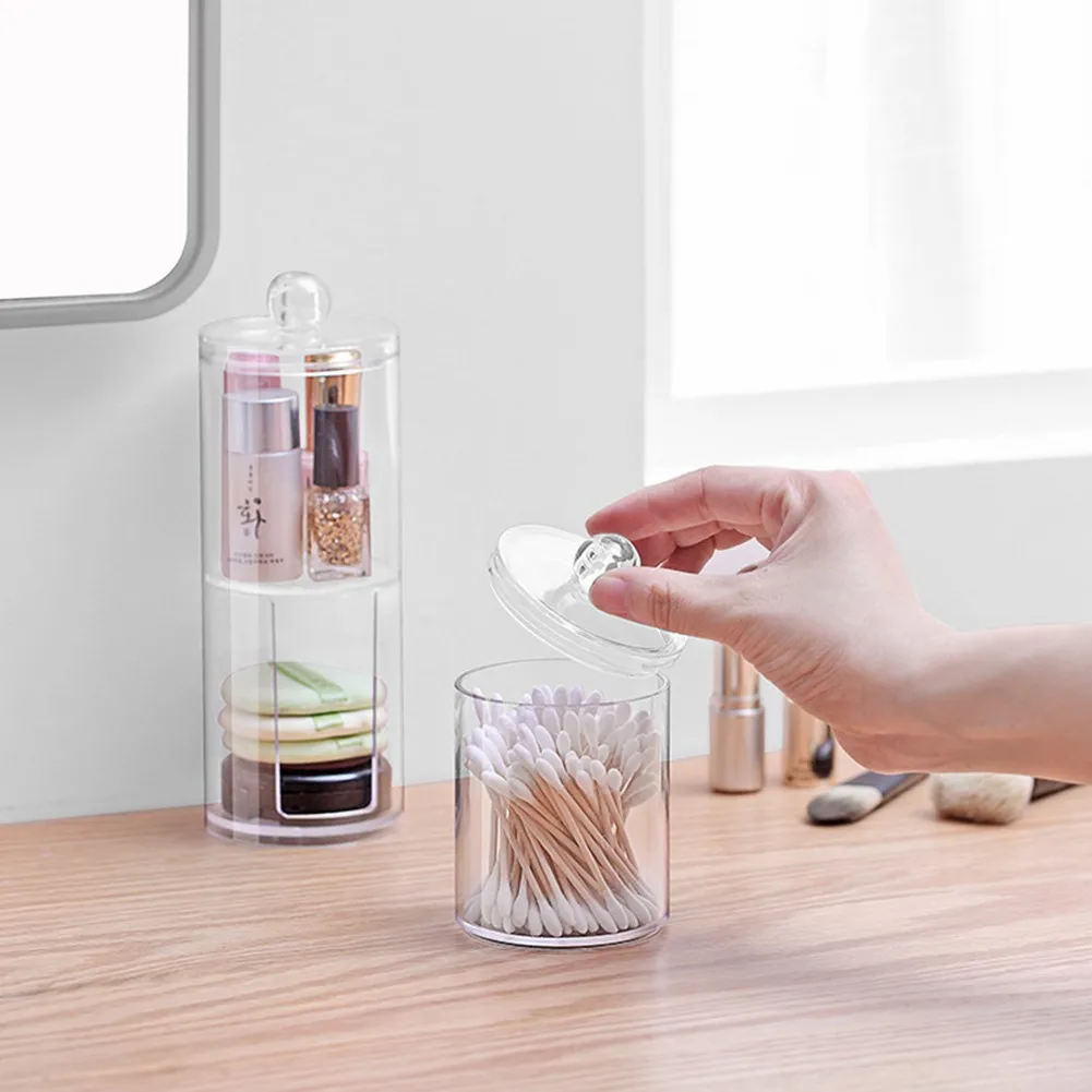 

Acrylic Makeup Organizer Cotton Swabs Qtip Container Cosmetic Makeup Cotton Pad Organizer Jewelry Storage Box