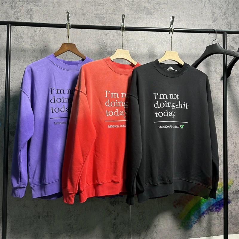 

Embroidery Vetements I Am Not Doing Today Sweatshirts Men Women Top Quality Tie Dye Gradient Nice Washed VTM Hoodie