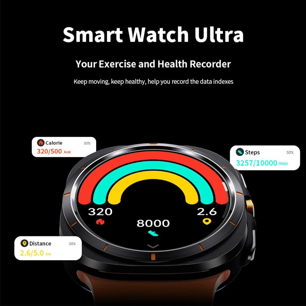 Новые умные часы для Samsung Galaxy Watch 7 2024 GPS Track мужские Amoled Always с дисплеем температуры