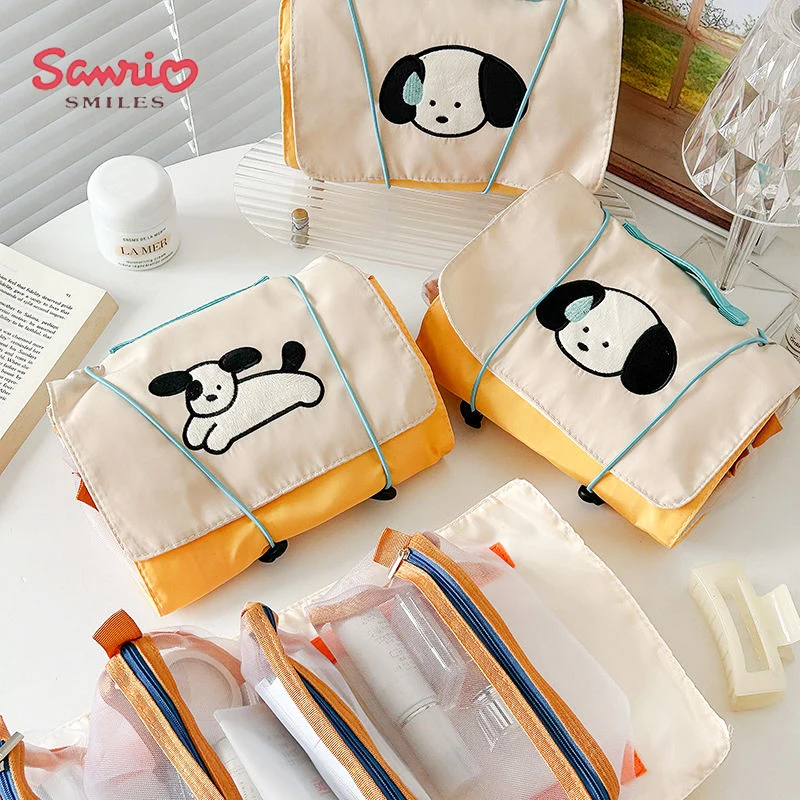 

Kawaii Sanrio Makeup Bag Pochacco Anime Cute Detachable Mesh Large Capacity Portable Travel Toiletry Bag Gifts Toys for Girls